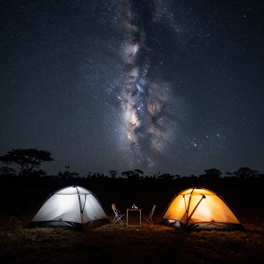 Acampamento sob céu estrelado no Jalapão Acampamento sob céu estrelado no Jalapão
